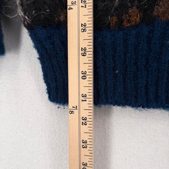 MISSONI UOMO Vintage 80s Cardigan Sweater Coat Mens Large Brown Blue Funnel Neck - Picture 5 of 16